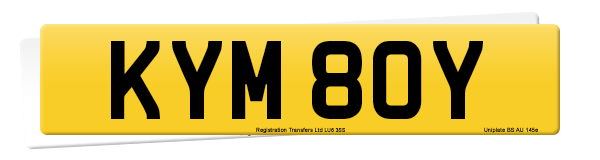 Registration number KYM 80Y